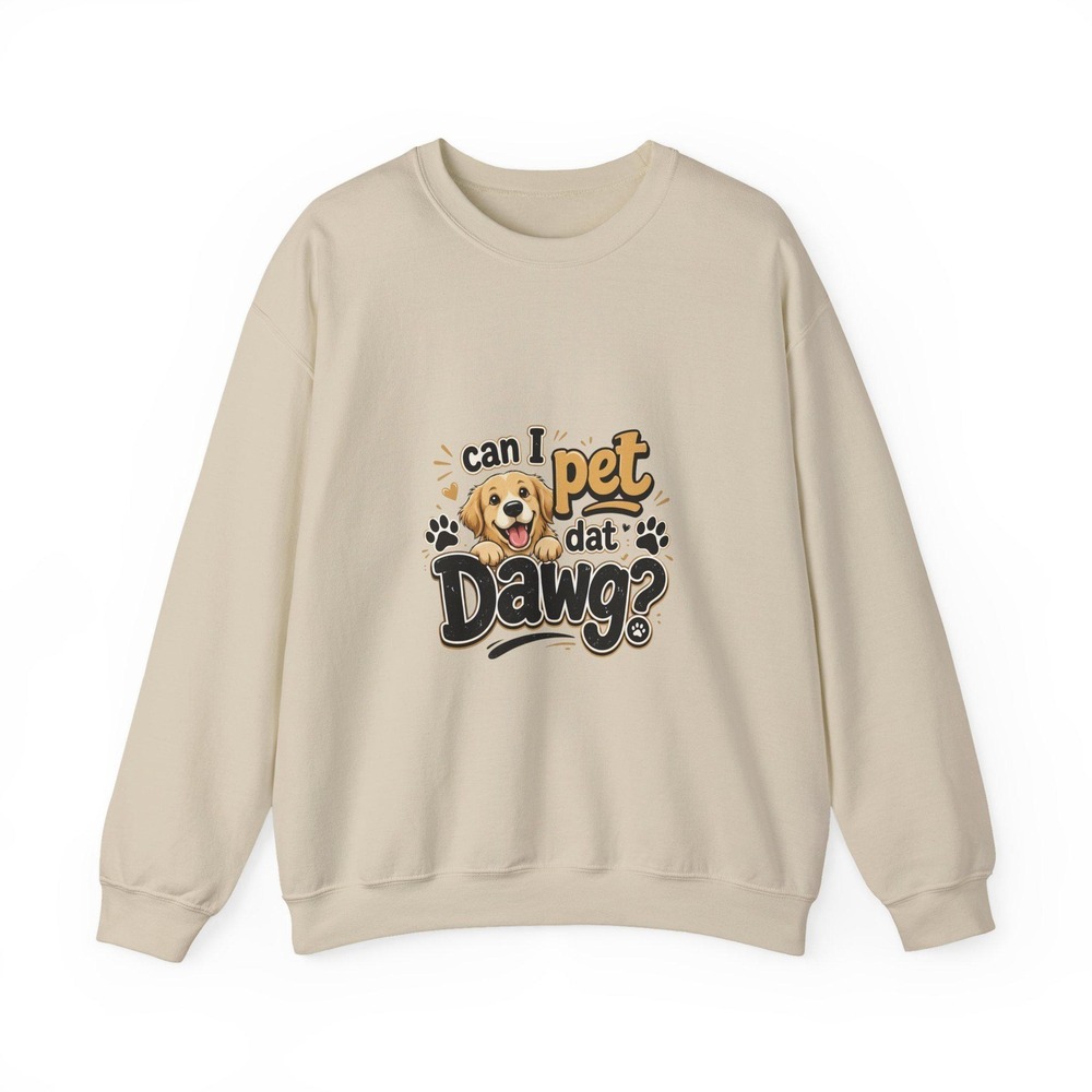 Can I Pet Dat Dawg Sweatshirt Funny Dog Meme Crewneck Gildan 18000 Unisex